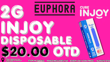 Euphora - Muskogee INJOY 2G DISPOSABLE - $20 OTD