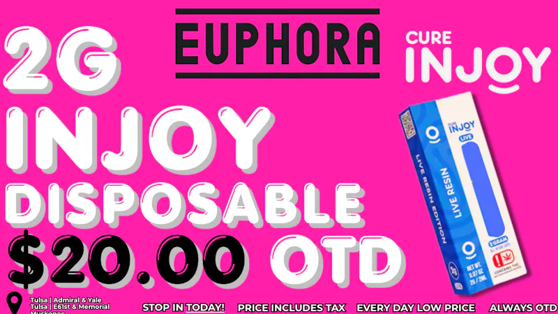 Euphora - Muskogee INJOY 2G DISPOSABLE - $20 OTD
