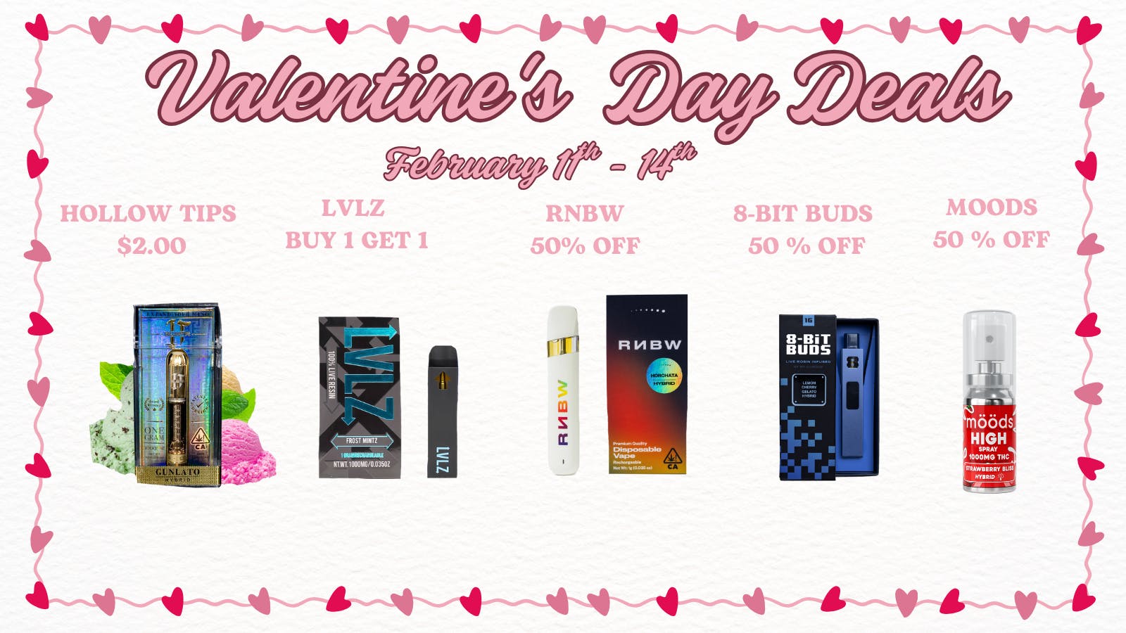 Big Chief Cannabis Dispensary Valentine’s Day Deals