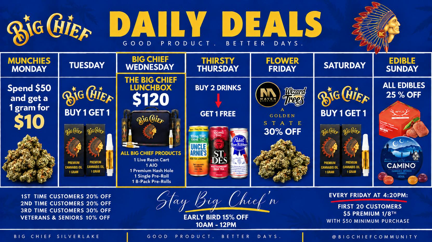 Big Chief Cannabis Dispensary Big Chief Daily Deals