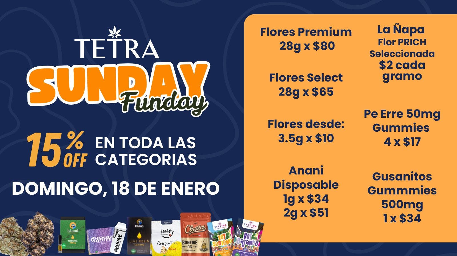 TETRA - MANATÍ Sunday Funday en TETRA con 15% OFF