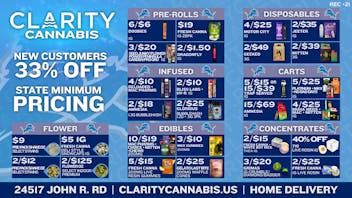 CLARITY Cannabis - Hazel Park SCORE BIG THIS WEEK AT CLARITY!