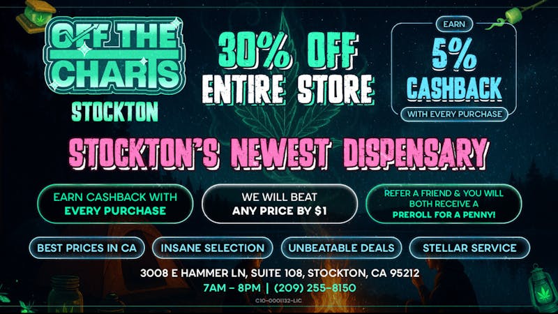 Off the Charts - Stockton 30% OFF AT OTC STOCKTON!!!