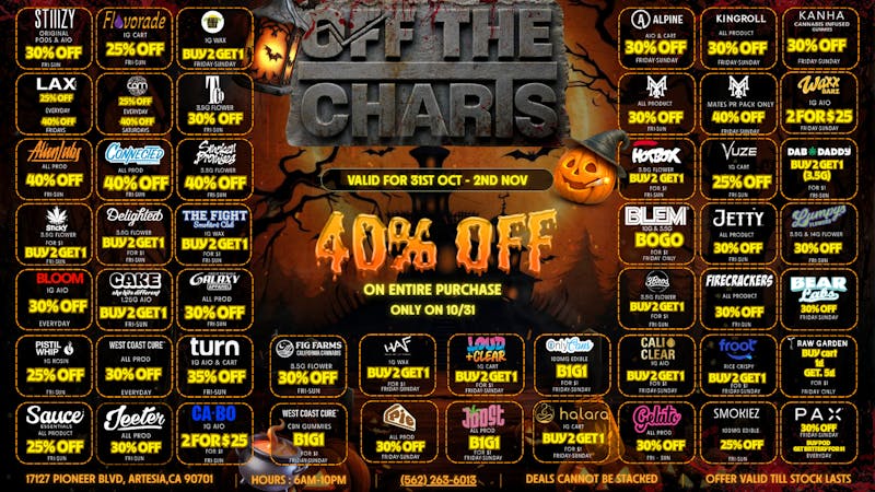 Off The Charts - Artesia 👻 Don’t ghost your plug this Halloween 👻