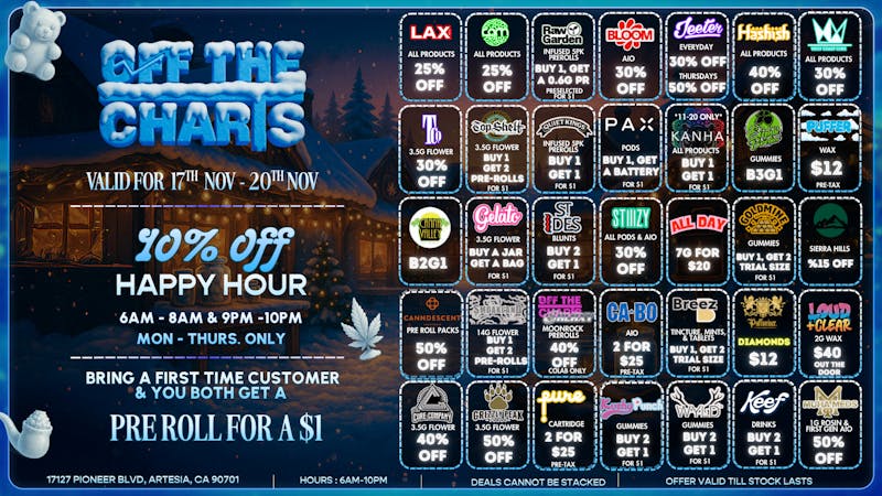 Off The Charts - Artesia GIVING YOU THE BEST DEALS IN ALL CORONA