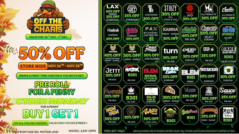 Off The Charts - McFarland 🌿 🦃Stuff Your Cart, Not Just Your Turkey!