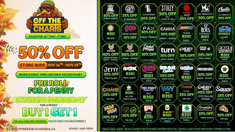 Off The Charts - Artesia 🍃🦃 Our best Budsgiving yet! 🍃🦃