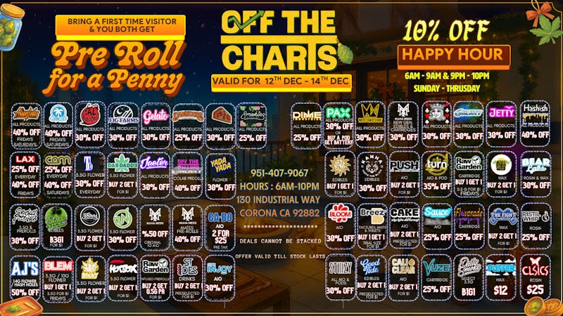 Off the Charts - Corona SAVE WITH OTC ❄️🍃FTP DEALS & MORE!!!