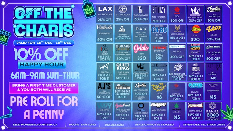 Off The Charts - Artesia Holiday deals so good, it’s lit 🎄🔥