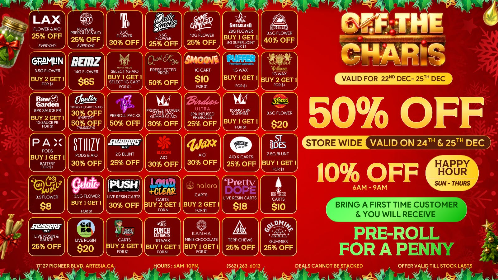 Off The Charts - Artesia 🎅Ho Ho Hold Up—50% OFF Wed & Thu ONLY!!