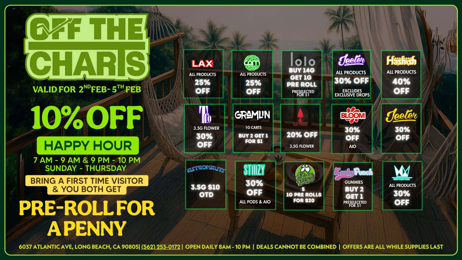 Off the Charts - Long Beach OTC HAS DEALS ALL YEAR ✨ 🔥✨ 🔥