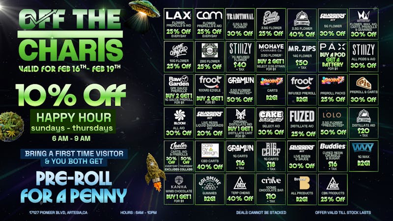 Off The Charts - Artesia FLY HIGH WITH THESE DEALS 🌿🚀