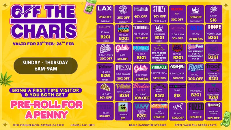 Off The Charts - Artesia Early bird gets the herb 🌿🐦