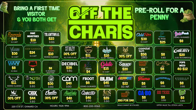 Off the Charts - Oxnard WE PRICE MATCH ANY OTHER DISPENSARY!!