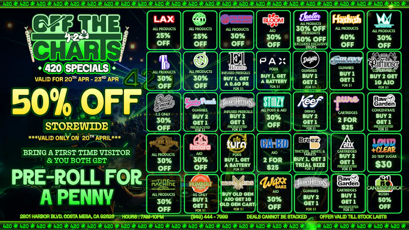 Off The Charts - Costa Mesa 💨💸😶‍🌫️IT'S 4:20 SOMEWHERE😶‍🌫️💸💨
