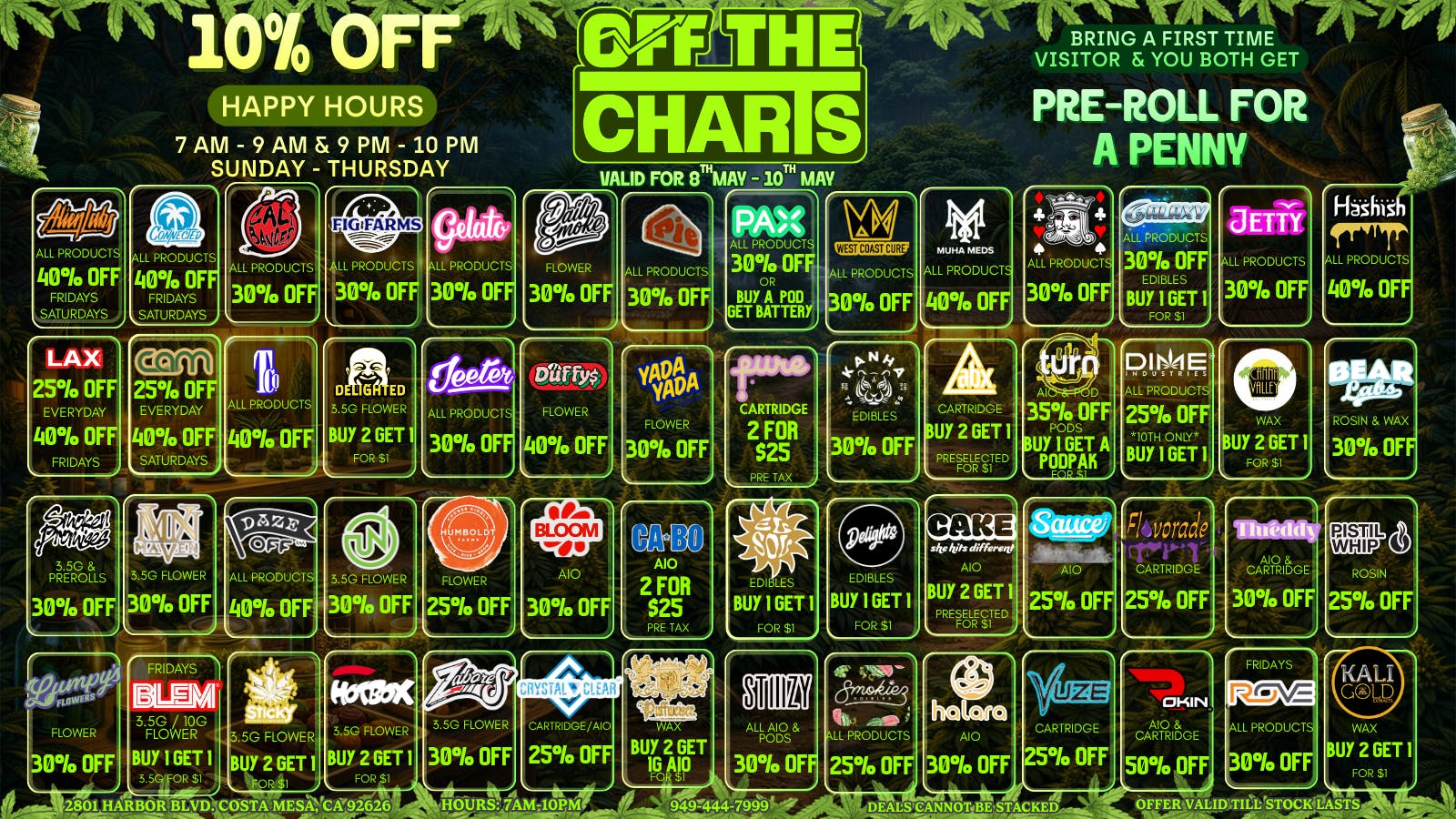 Off The Charts - Costa Mesa 🌈💨BEST DEALS AROUND🌈💨