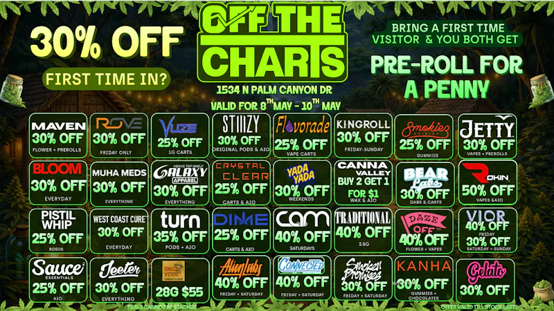 Off the Charts - Palm Springs North 🍯🔥 Off The Charts North Blazin’ Deals