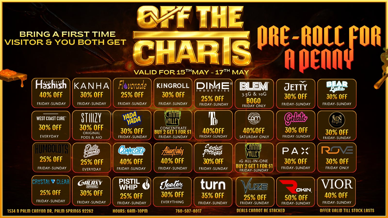 Off the Charts - Palm Springs North 🍯🔥 Off The Charts North Blazin’ Deals