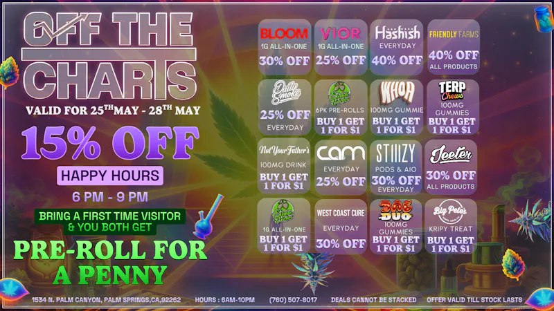 Off the Charts - Palm Springs North BEST DEALS IN THE VALLEY!!