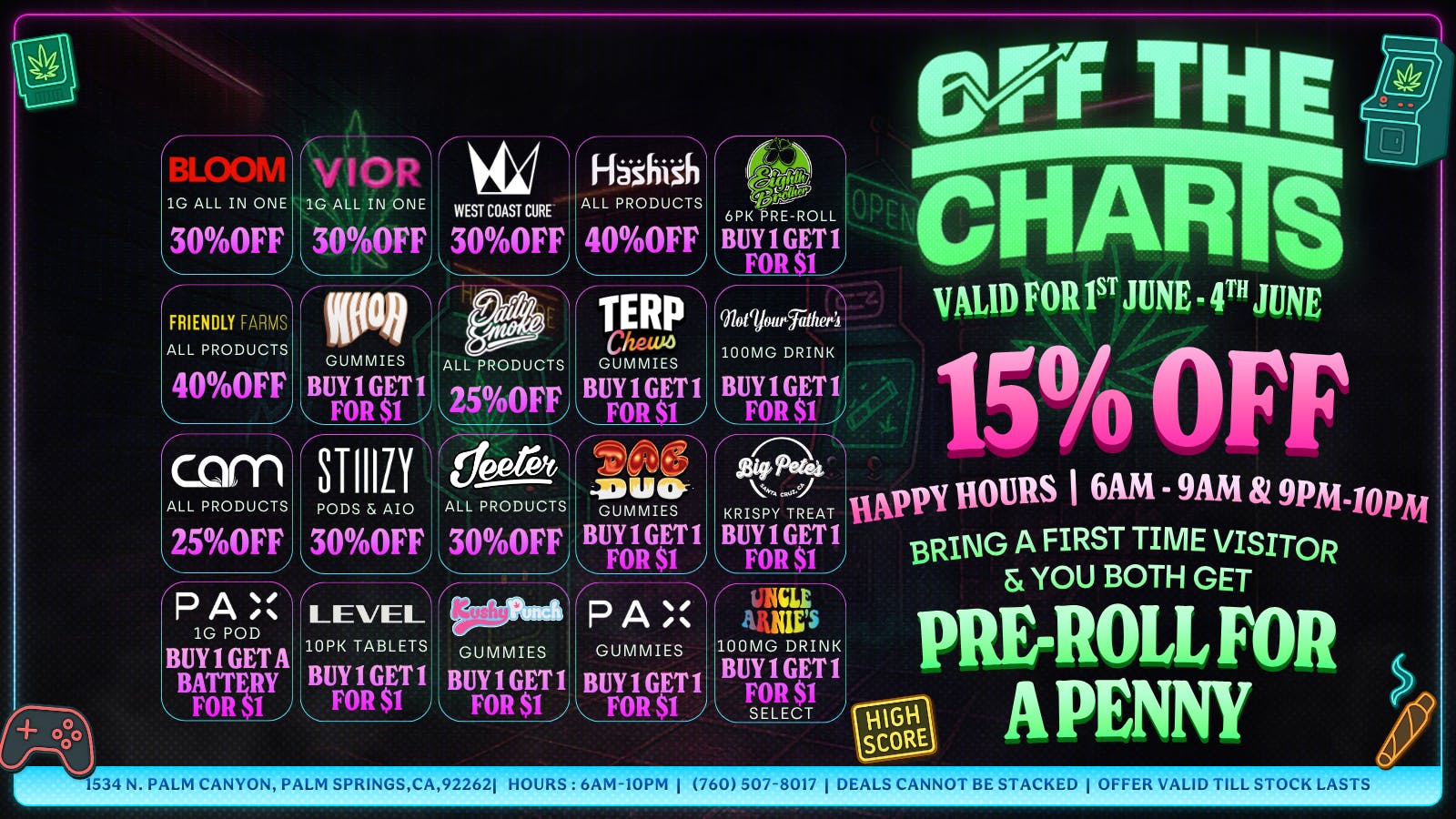 Off the Charts - Palm Springs North Daily Deals, Good Vibes, Come Get Your Mind Right!