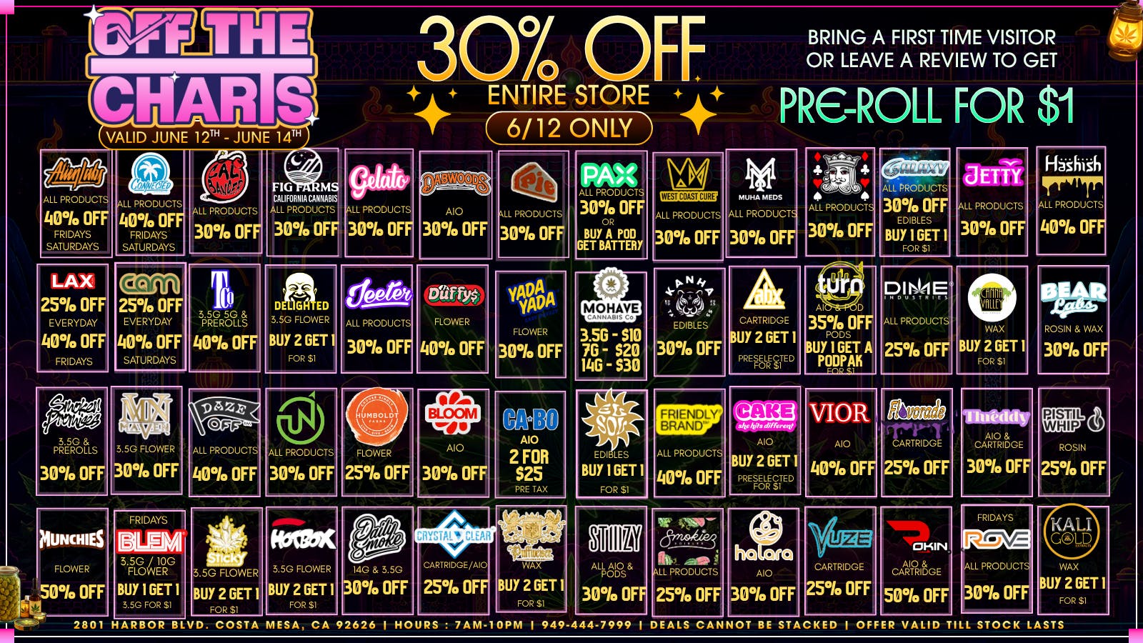 Off The Charts - Costa Mesa 🚨🎉✨30% OFF ENTIRE STORE✨🎉🚨