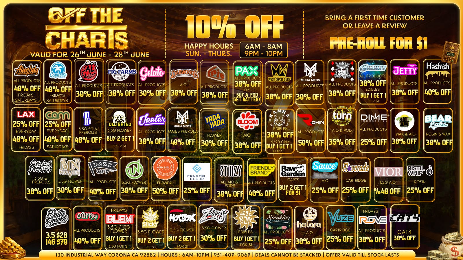 Off the Charts - Corona ☁️💸BEST PRICES IN CORONA ! BOGOS ! DEALS !😮‍💨🌿