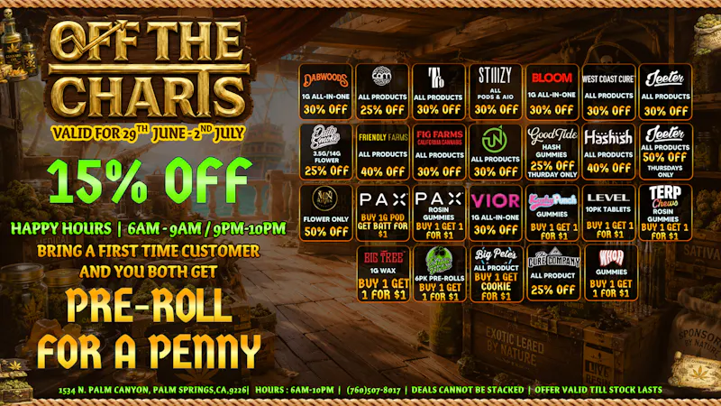 Off the Charts - Palm Springs North 🚨 Now Open in Palm Springs North🚨