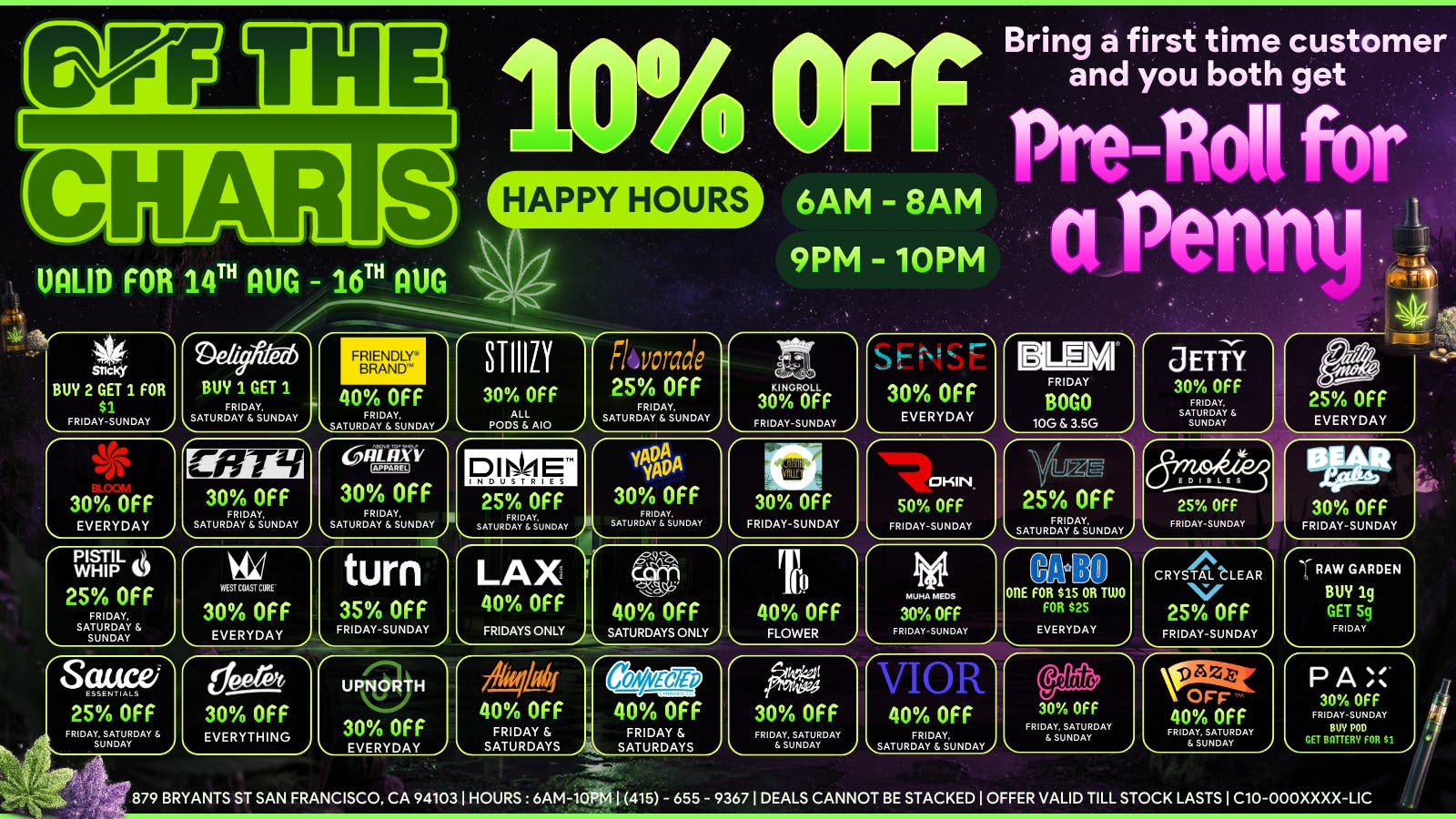 Off the Charts - San Francisco 🍃 Spark Up & Save