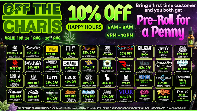 Off the Charts - San Francisco 🍃 Spark Up & Save