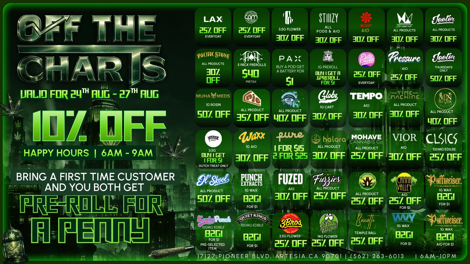 Off The Charts - Artesia 🌿💨 THE VIBES ARE EXTRA LOUD THIS WEEK! 💨🌿