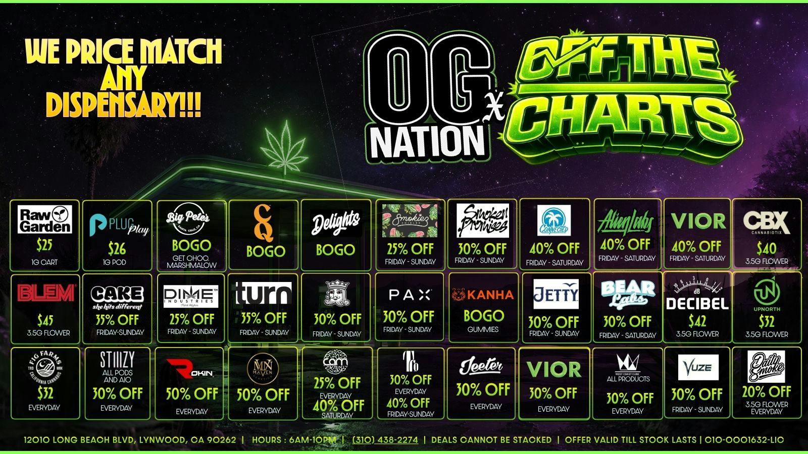 OG NATION X OFF THE CHARTS - LYNWOOD 20% OFF RETURNING CUSTOMERS !!!!💚🔥