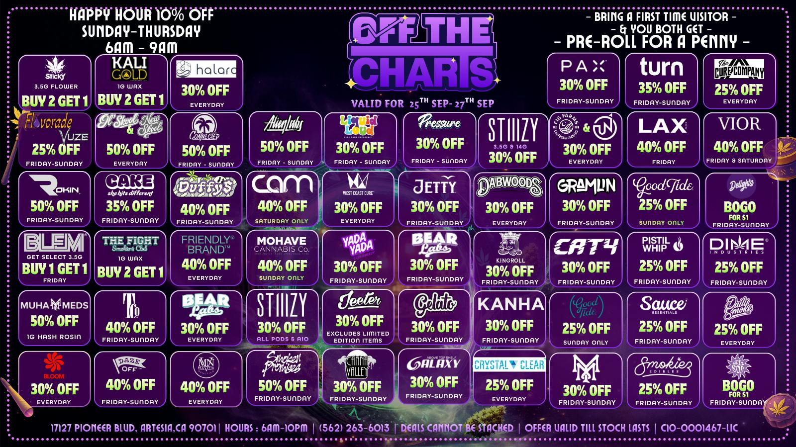 Off The Charts - Artesia 💨 Big deals. Bigger clouds. 🌿💜