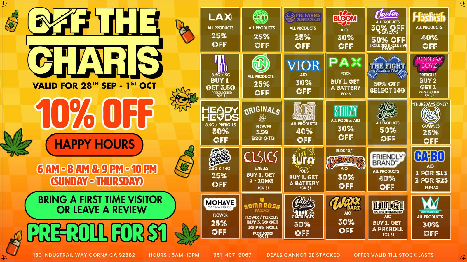 Off the Charts - Corona 💸BEST PRICES IN CORONA ! BOGOS ! DEALS !😮‍💨🌿