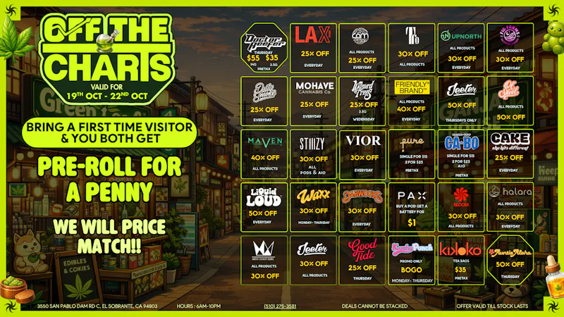 Off The Charts - San Pablo Boo-yah! Your Halloween savings are here!
