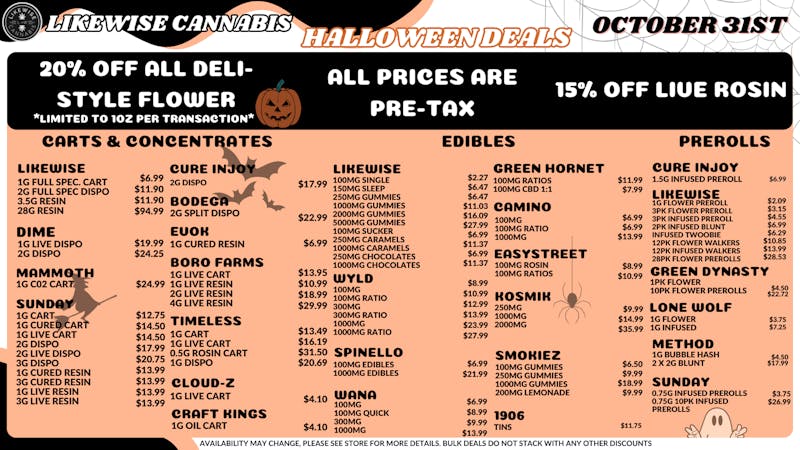 Likewise Cannabis Stillwater - Stillwater Dispensary LIKEWISE HALLOWEEN SALE 🎃