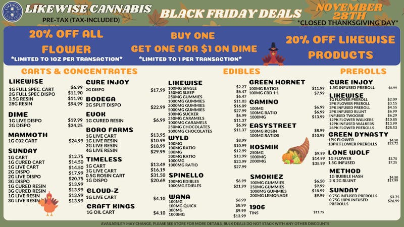 Likewise Cannabis Craft - OKC Dispensary BLACK FRIDAY SNEAK PEAK!