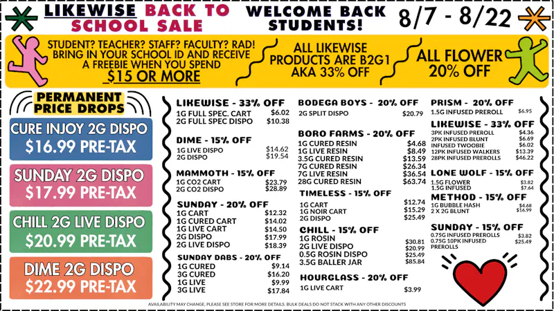 Likewise Cannabis Stillwater - Stillwater Dispensary 📋 LIKEWISE BACK TO SCHOOL SALE🎒