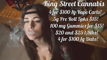 King Street Cannabis Co 4 for $100 1g Vape Carts!