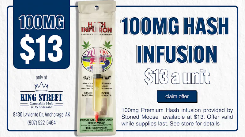 King Street Cannabis Co 100MG HASH INFUSION | $13