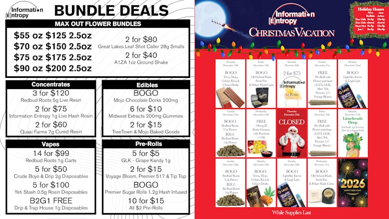 Information Entropy - Ann Arbor December Bundles & Christmas Vacation Calendar