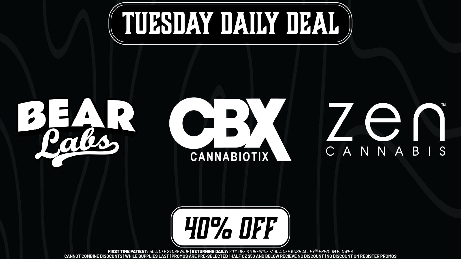 Kush Alley TUESDAY DAILY DEAL - 40% OFF