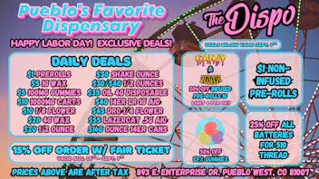 The Dispo $1 JOINT | $5 EDIBLE | $5 WAX | LABOR DAY DEALS!