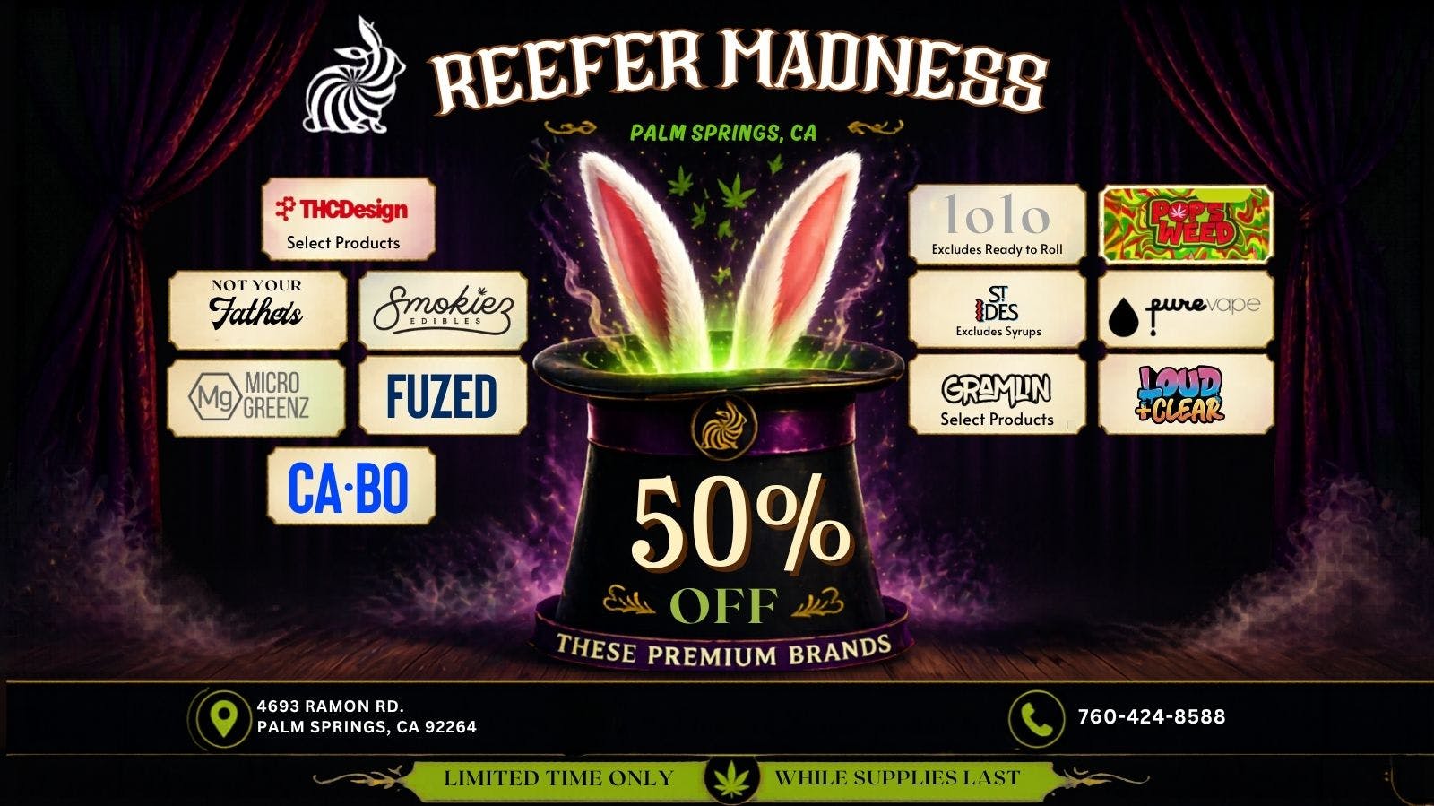 Reefer Madness 50% off Multiple Products!!