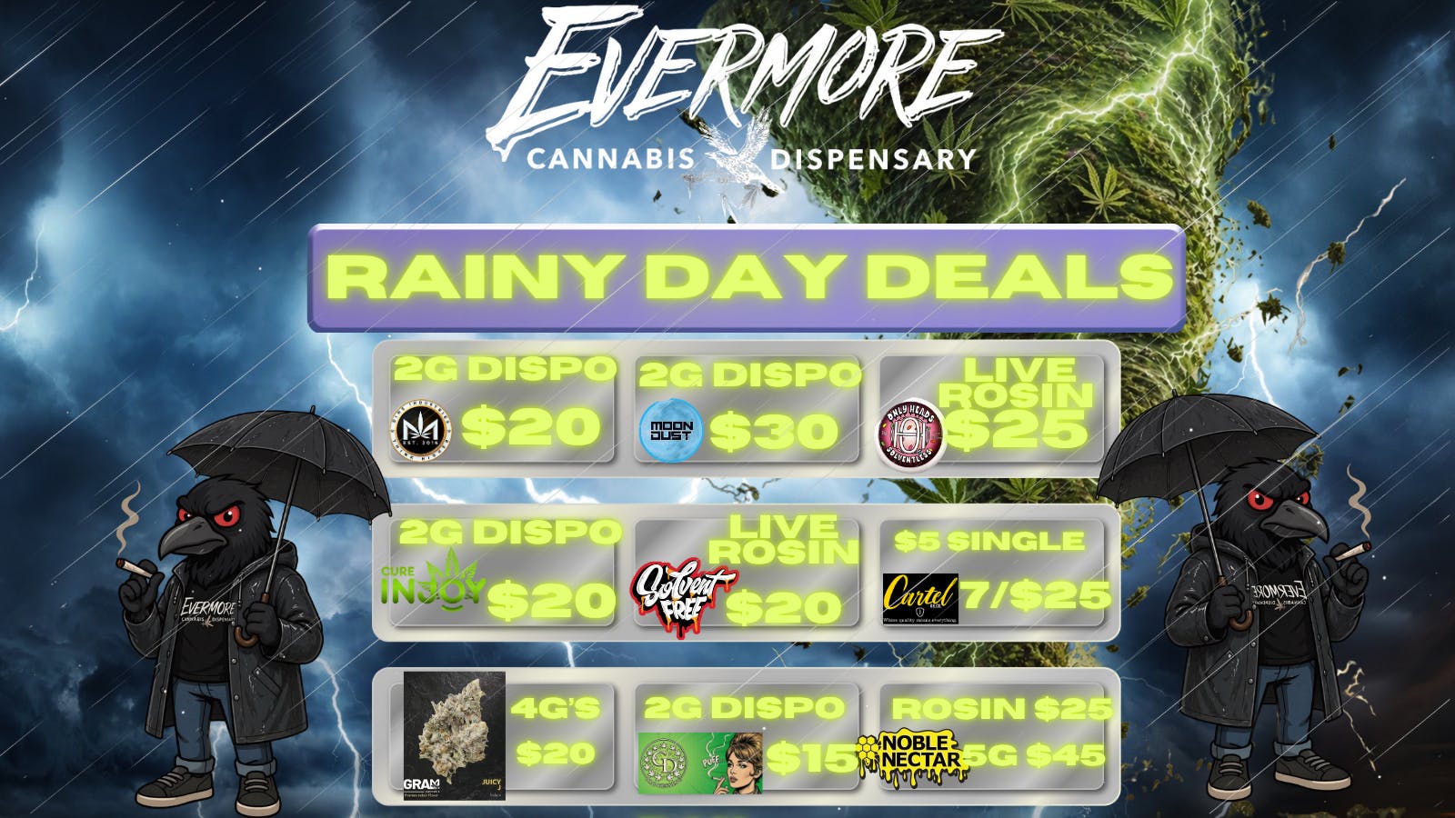 Evermore Exotics - Owasso RAINY DAY DEALS