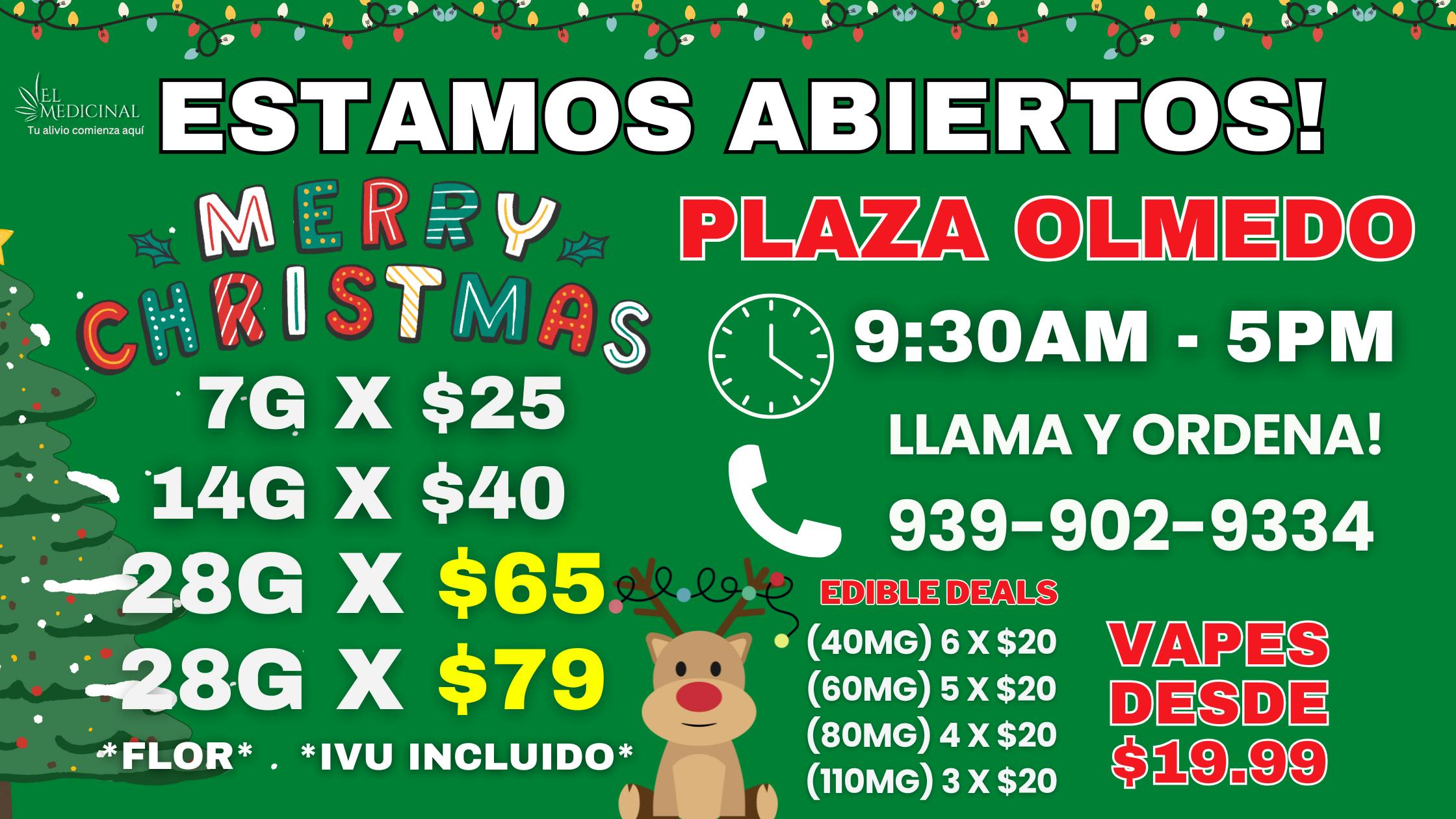 El Medicinal FELIZ NAVIDAD! ESTAMOS ABIERTOS PLAZA OLMEDO