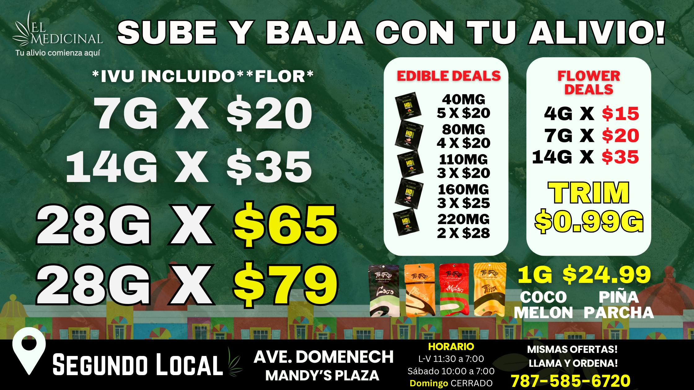 El Medicinal SUBE Y BAJA CON TU ALIVIO! LLAMA PARA LAS OFERTAS