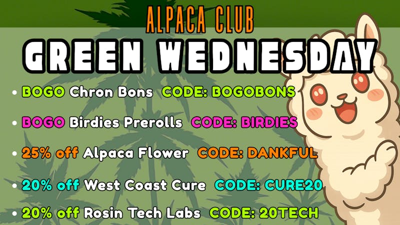 Alpaca Club Delivery Green Wednesday Deals!!