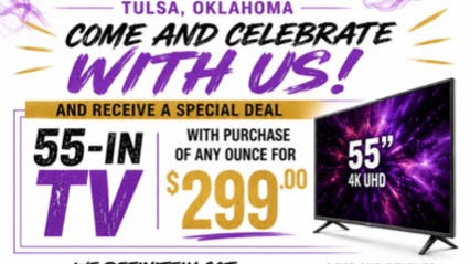 Black Purple Kush Mix & Match any Ounce + 55" Smart Google Tv - $299