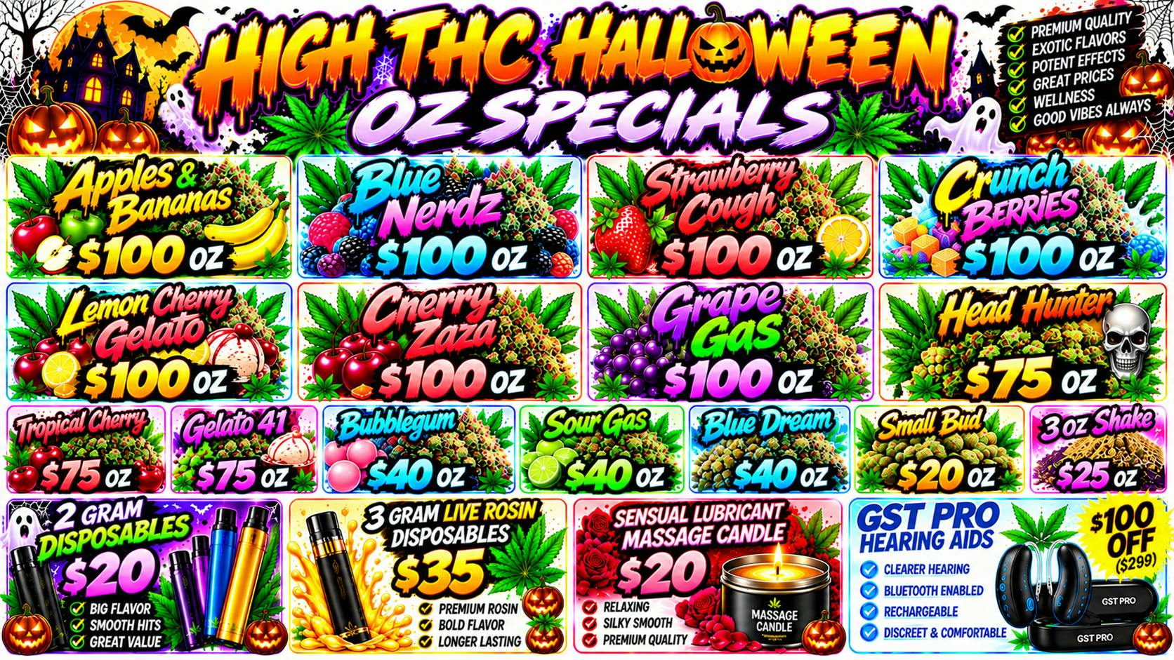 Black Purple Kush 🎃 HIGH THC HALLOWEEN — OZ SPECIALS 👻