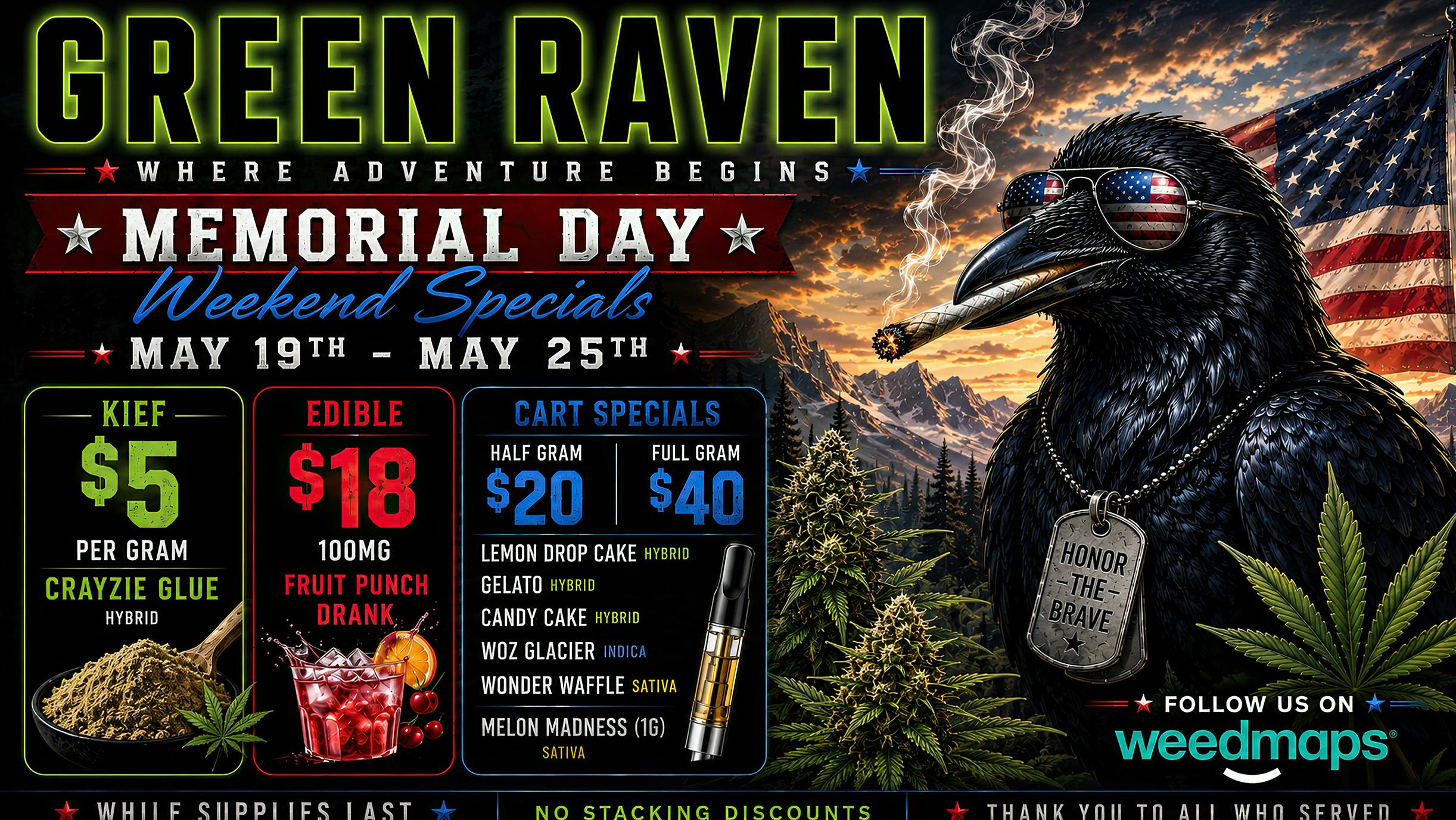 Green Raven Memorial Specials